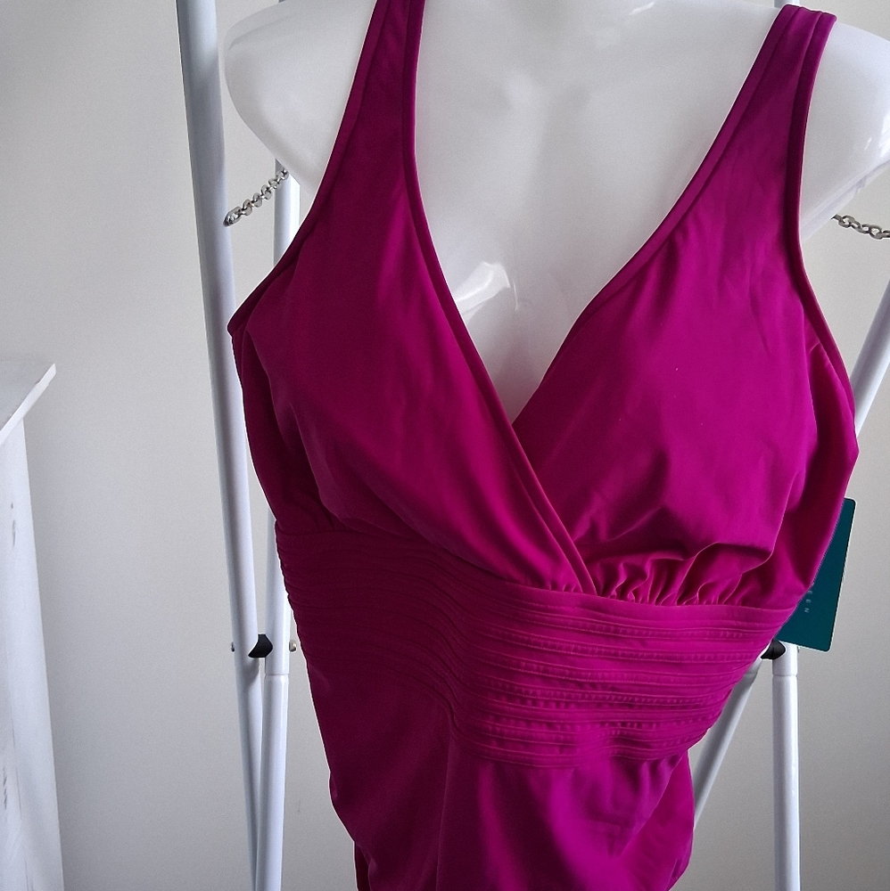 Aqua Green Women's One Piece Swimsuit - Magenta
